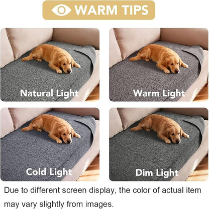 H.VERSAILTEX Non Slip Pet Couch Cover Chenille Dog Bed Protector Thick Soft Sofa Slipcover Pet Friendly Washable Couch Cushion Covers for Pets (52" x 82", Gray)
