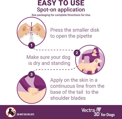 Vectra 3D for Dogs Flea, Tick & Mosquito Treatment & Prevention for Small Dogs (11 – 20 lbs) , 6 month supply