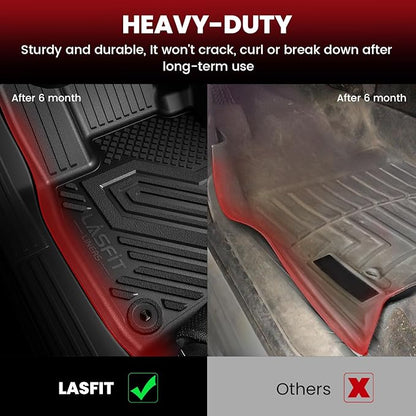 LASFIT Floor Mats for Jeep Grand Cherokee WL 2022-2025 2026 5-Seat (Include 4xe, NOT for L), All Weather TPE Custom Fit Car Mats Floor Liners Cargo Liner Cargo Mat Black