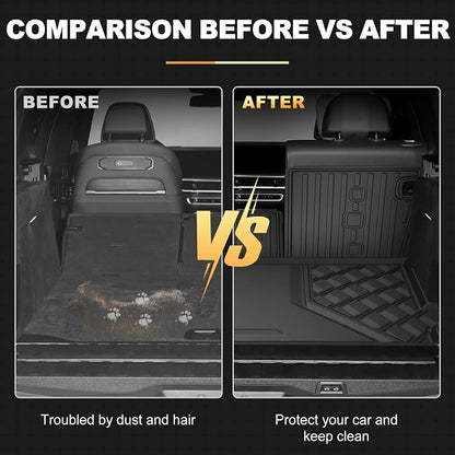 Floor Mats & Cargo Liner & Backrest Mat Compatible with BMW X5 2014-2018 | All Weather Protection for BMW F15 Trunk Mat Back Seat Cover Protector Full Set