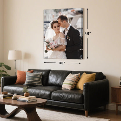 Personalized Custom Canvas Prints with Your Photos & Text, Customized Picture Print, Transform Own Images Into Framed Wall Art Digitally Printed Photo to Canvas, Keepsakes Gifts for Family 24x32’’