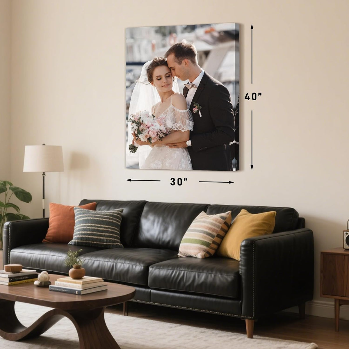 Personalized Custom Canvas Prints with Your Photos & Text, Customized Picture Print, Transform Own Images Into Framed Wall Art Digitally Printed Photo to Canvas, Keepsakes Gifts for Family 30x40’’