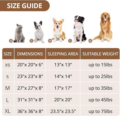 JOLLYVOGUE Calming Dog Bed Medium Size Dog, 31in Donut Washable Medium Pet Bed, Anti-Slip & Anti-Anxiety Fluffy Faux Fur Round Dogs Bed, Fits up to 45 lbs Pets (Smoke Black)
