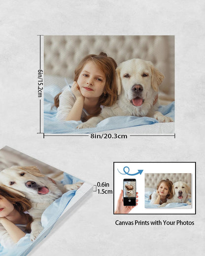 AbcCustomize Canvas Prints with Your Photos, Personalized Photo To Canvas Print for Bedroom, Living Room, Farmhouse Office Decor,Custom Canvas Wall Art for Gifts & Keepsakes, Ready to Hang