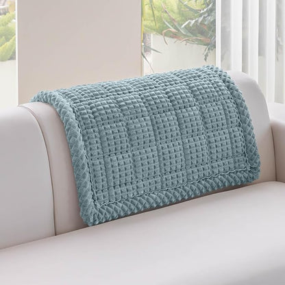 Couch Cover for Dogs Washable, Non-Slip Pet Couch Covers for Sofa, Fuzzy Dog Couch Cover Blanket, Thick, Soft, Plush Couch Cushion Covers for Sofa Protector (Blue Gray, 27.6" x 27.6"/70 x 70cm)