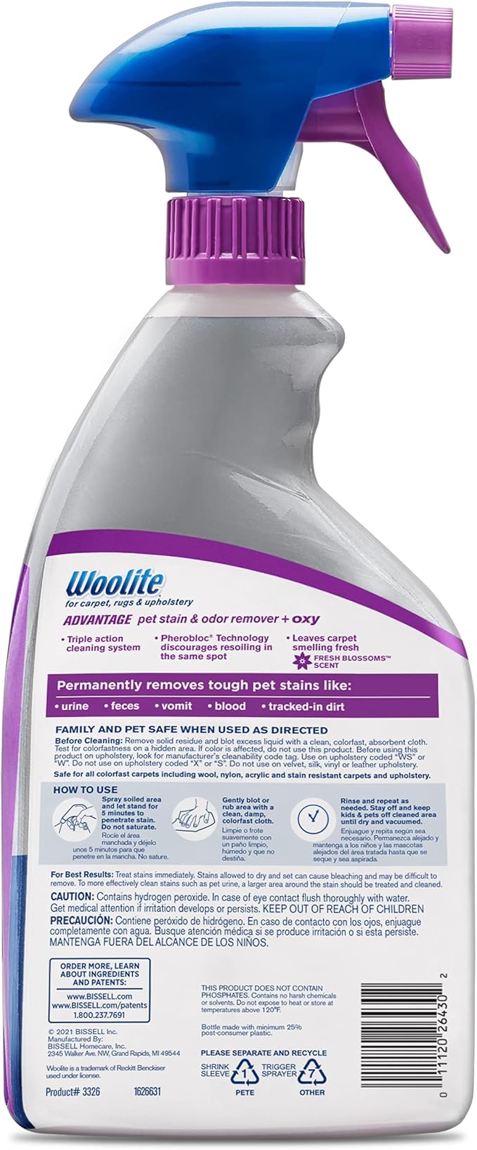 Bissell Woolite® Advantage Pet Stain & Odor Remover + Oxy, 2-Pack, 3326