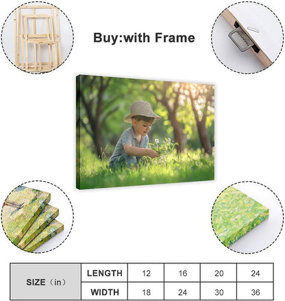 Personalized Custom Canvas Prints with Your Pictures Customize Poster Prints Personalized Canvas Pictures for Wall Bedroom Living Room Framed 36x24in