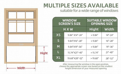 FLYZZZ Expandable Window Screens (10" H x 19" - 36" W) 2Packs Adjustable Window Screen, Replacement Window Screen for Window, Window Mesh Screen, Window Net Screen