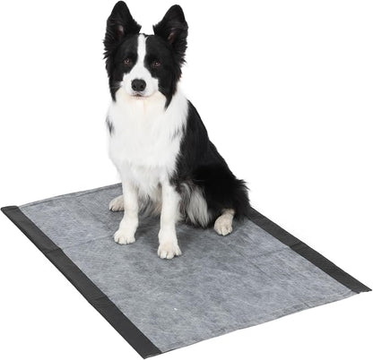 Glad for Pets Giant Activated Carbon Training Pads, 30 x 36 In, 24 Ct, 3-Pk | Adhesive backing and wall protection for leak-proof, super-absorbent day-to-night coverage