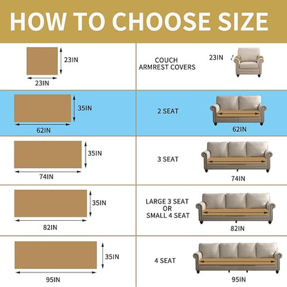 HAOMAIJIA Waterproof Couch Cover for Dogs Washable,Faux Fur Pet Couch Covers for Sofa,Soft Dog Bed Cover Non-Slip Couch Covers for 3 Cushion Couch Sofa Pet Friendly (Brown, 35" x 62" 1 Pack)