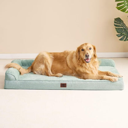 EHEYCIGA XL Dog Bed Memory Foam for Crate, Extra Large Dog Bed Orthopedic with Washable Removable Cover, Waterproof Pet Sofa Couch XLarge Size Dogs, 41x27x6.5, Greyish Green | Washable Removable Cover, Waterproof Flat Pet Sofa Couch with Nonskid Bottom...