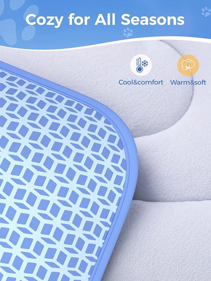 Rywell Dog Cooling Mat, 24”x18” Super Thick & Reversible Cooling Mat for Dogs, Arc-Chill 3.0 & PCM for Long-Lasting Cool and Color-Changing (Q-Max > 0.5), All-Season Use & Portable for Travel