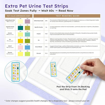 ZOMISIA 3D-Barrier Puppy Pee Pads for Dogs, 7 Cups Absorb & Rise Puffy Gel-Wall Leak-Proof, 22"x23" 50 Counts + 8 Pet Urine Test Strips, Super Absorbent Disposable Potty Training Pads