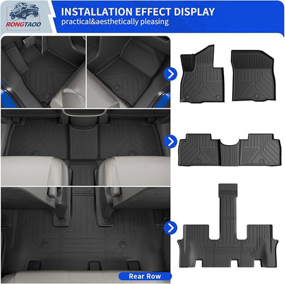 Rongtaod Floor Mats Compatible with 2026 Hyundai Palisade Gas Cargo Mat Trunk Mat Cargo Liner 7-Seater Back Seat Protector All Weather Palisade Accessories (Floor Mats+Trunk Mat with Backrest Mat)