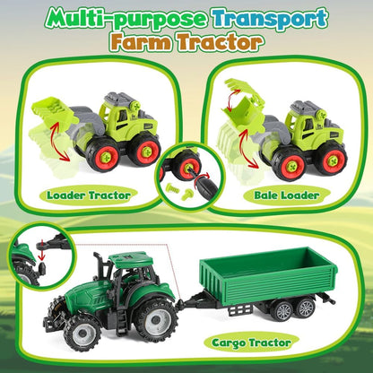 FRUSE Play Sand Farm Toys,Sensory Bins for Toddlers with 2.2lbs Sensory Play Sand,Farm Figures & Tractor Playset,Sandbox Toys for Kids 3 4 5 6 7
