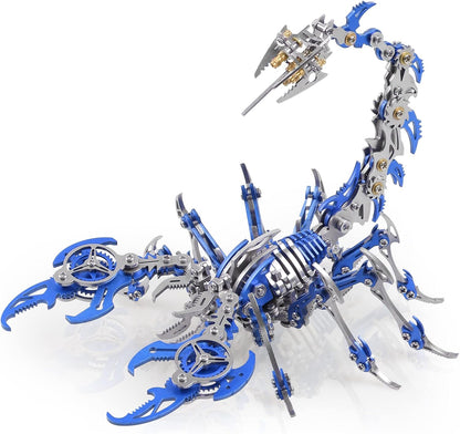 Scorpion 3D Metal Puzzles Kits for Adults Teens – 454 Pcs – Mechanical Assembly Models – 4 Hours to Build – Ideal for Gifts and Decorations (Blue)