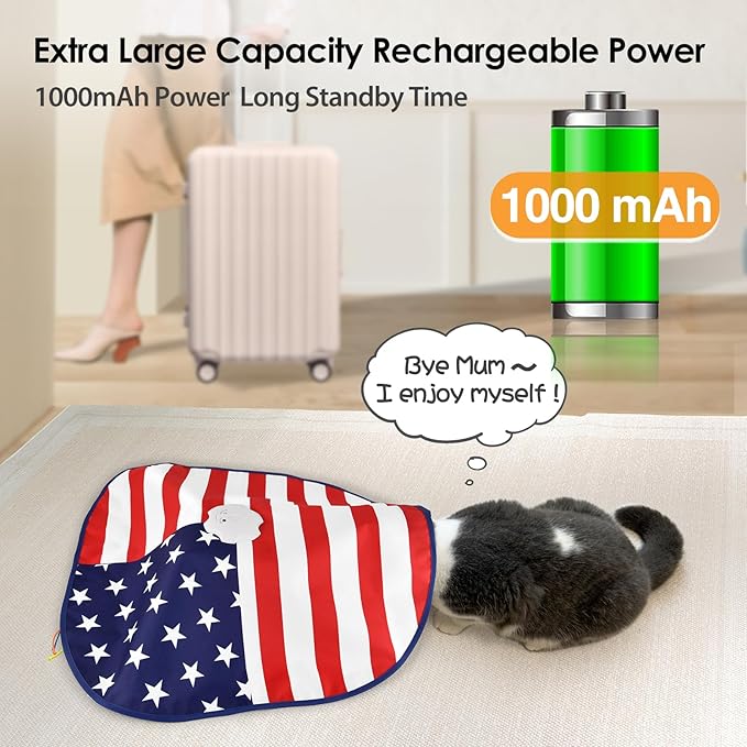 ORSDA Interactive Cat Toys for Indoor, 4 in 1 Automatic Cat Toy for Kitten, Rechargeable Smart Teaser Toys, Moving Ambush Feather, 8 Holes Mice Whack-A-Mole, Hide The Seek