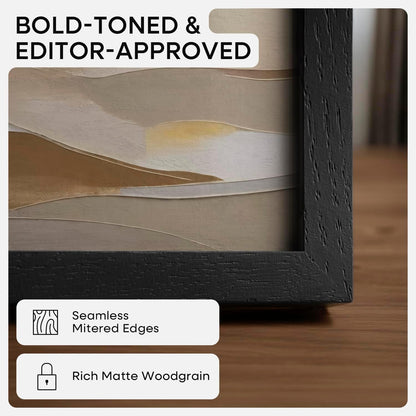 Homeforia A3 Picture Frame Black Wood, High-End Oak 11.7 x 16.5 Black Poster Frames Matted to 8.3 by 11.7 Photo, 11.7x16.5 Size Wooden Frame with Mat 8.3x11.7 Print, Tempered Glass, Wall Kit, Set of 1
