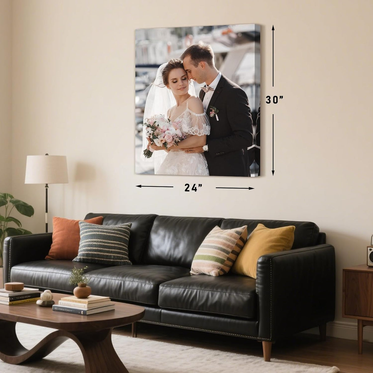 Personalized Custom Canvas Prints with Your Photos & Text, Customized Picture Print, Transform Own Images Into Framed Wall Art Digitally Printed Photo to Canvas, Keepsakes Gifts for Family 20x16’’