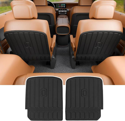 Rongtaod Kick Mats Compatible with 2026 Hyundai Palisade 7 Seater Cargo Mat Trunk Mat Back Seat Cover Protector 2nd Row Captain Chairs TPE All Weather Palisade Accessories (2nd Row Backrest Mats)