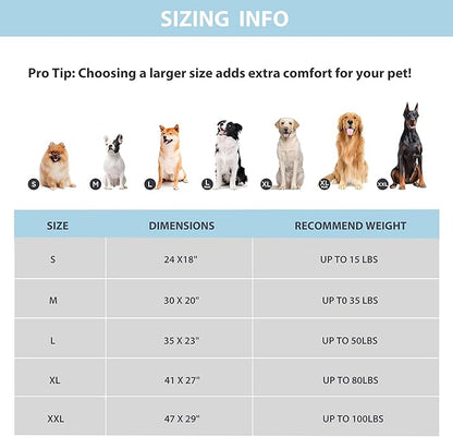 Cooling Dog Mat Q-Max>0.5 - Rapid Cooling Tech, Thin Breathable Crate Pad, Portable Washable Summer Mat, Chill Soothing Fabric - 35"x23" Large Dog, Blue
