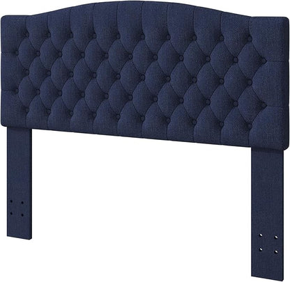 Queen Headboard Only, Upholstered Headboard for Adjustable Bed Linen Tufted Queen/Full Size Wall Mounted Head Board with Solid Wood Legs Head Board, Navy Blue