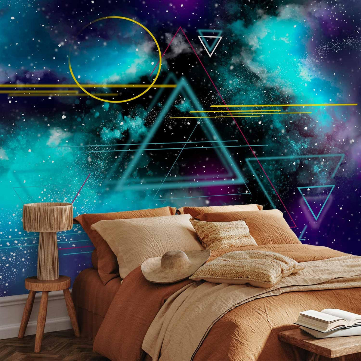 artgeist Wall Mural Galaxy 154x110 in - Peel and Stick Self-Adhesive Wallpaper Removable Large Sticker Foil Wall Decor Print Design Mural Cosmos Galaxy Cosmonaut Astronaut a-A-10328-a-a