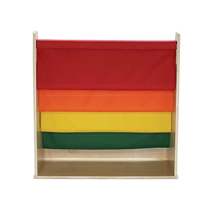 Factory Direct Partners 13745-AS Birch SoftScape Sling Book Display, 4-Shelf Vinyl Storage for Kid"s Books and Magazines for Bedroom, Playroom, Daycare, Preschool or Classroom - Assorted