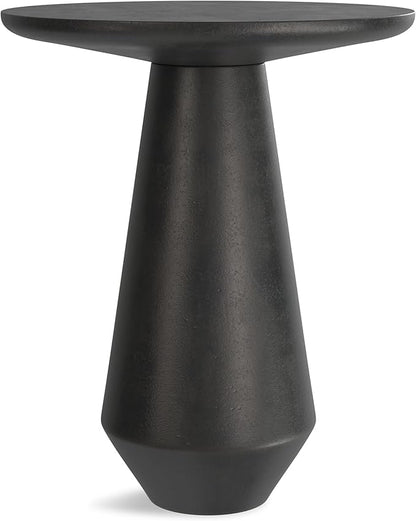 SIMPLIHOME Gloria Metal Side Table - 16 inch Wide Solid Metal Round Cast Aluminum Accent Table in Graphite, Contemporary End Table for Living Room with Powder-Coated Finish, Assembled
