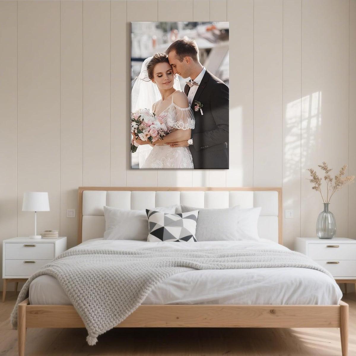 Personalized Custom Canvas Prints with Your Photos & Text, Customized Picture Print, Transform Own Images Into Framed Wall Art Digitally Printed Photo to Canvas, Keepsakes Gifts for Family 8x12’’