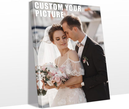 Personalized Custom Canvas Prints with Your Photos & Text, Customized Picture Print, Transform Own Images Into Framed Wall Art Digitally Printed Photo to Canvas, Keepsakes Gifts for Family 28x40’’