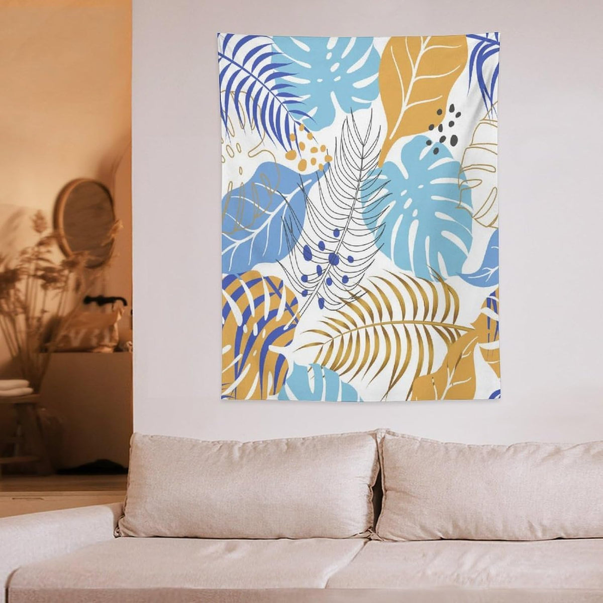 ICMOLYYENLO Tropical Palm Leaves Wall Tapestry, Wall Art for Room Decoration Beautiful Wall Hanging for Bedroom Living Room Dormitory Apartment 30x40 Inch