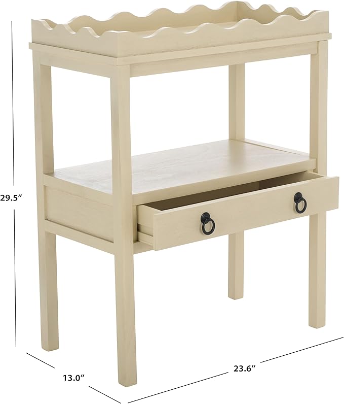 SAFAVIEH Home Collection Darlyn Sand 1-Drawer Rectangle Accent Table