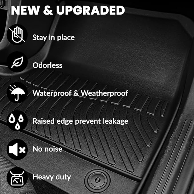 Auxko All Weather Floor Mats for Kia Seltos 2024 2025 2026 TPE Liners All Season Accessories Guard Odorless Anti-Slip Floor Liners for Kia Seltos 2024 2025 2026