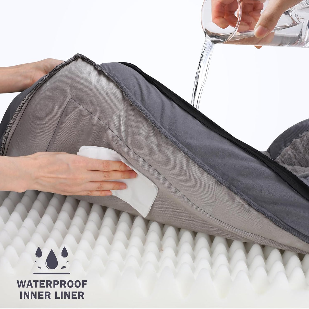 INVENHO Orthopedic Extra Large Dog Bed, XXL Waterproof Dog Sofa, Egg-Crate Foam Couch with Washable Removable Cover, Waterproof Lining and Nonskid Bottom