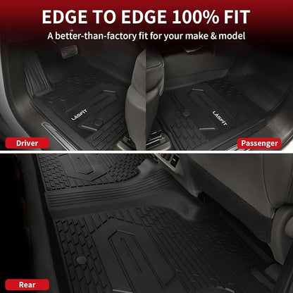 LASFIT Floor Mats 2019-2026 for Chevy Silverado/GMC Sierra 1500, 2020-2026 for 2500 HD/3500 HD, Crew Cab & Bucket Seat Only (Fit with Rear Under-Seat Storage Box, Not Fit 2nd Row Plastic Box), Black