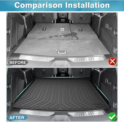 Mixsuper Cargo Liner for 2021-2025 2026 Chevrolet Tahoe/GMC Yukon, Behind The 2nd Row Seats, All Weather Cargo Mat Rear Trunk Liner Black