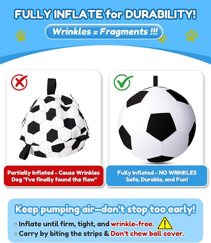 Herding Ball for Dogs 25"- Giant Dog Herding Balls for Outdoor Chase/Train/Exercise, Durable Oxford Soccer Cover with Straps Dog Ball Toy for Australian Shepherd,Cattle,Border Collie Medium Large Dogs