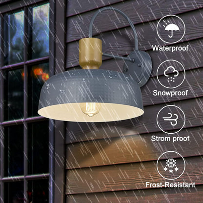 Outdoor Barn Light Gooseneck Barn Light, Farmhouse Exterior Wall Mount Light Vintage Wall Lighting Fixture Industrial Sconce Lantern for Porch, Entryway, Garage, Blue, 1 Pack