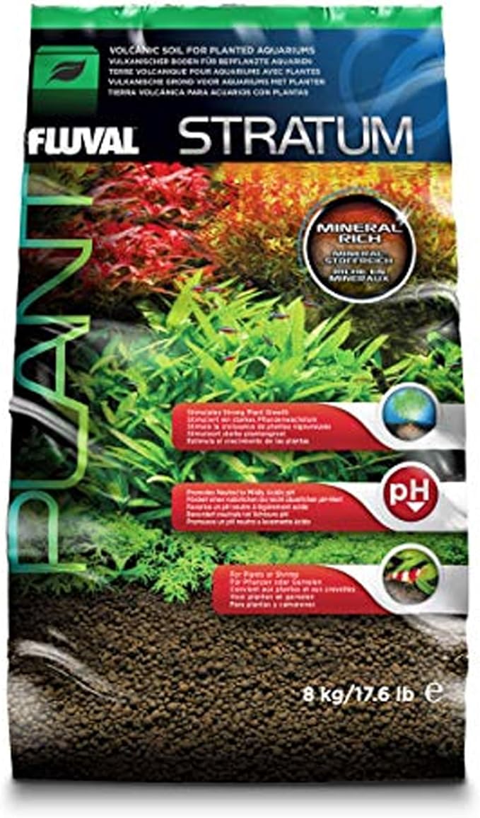 Fluval 12695 Plant and Shrimp Stratum for Freshwater Fish Tanks, 17.6 lbs. – Aquarium Substrate for Strong Plant Growth, Supports Neutral to Slightly Acidic pH
