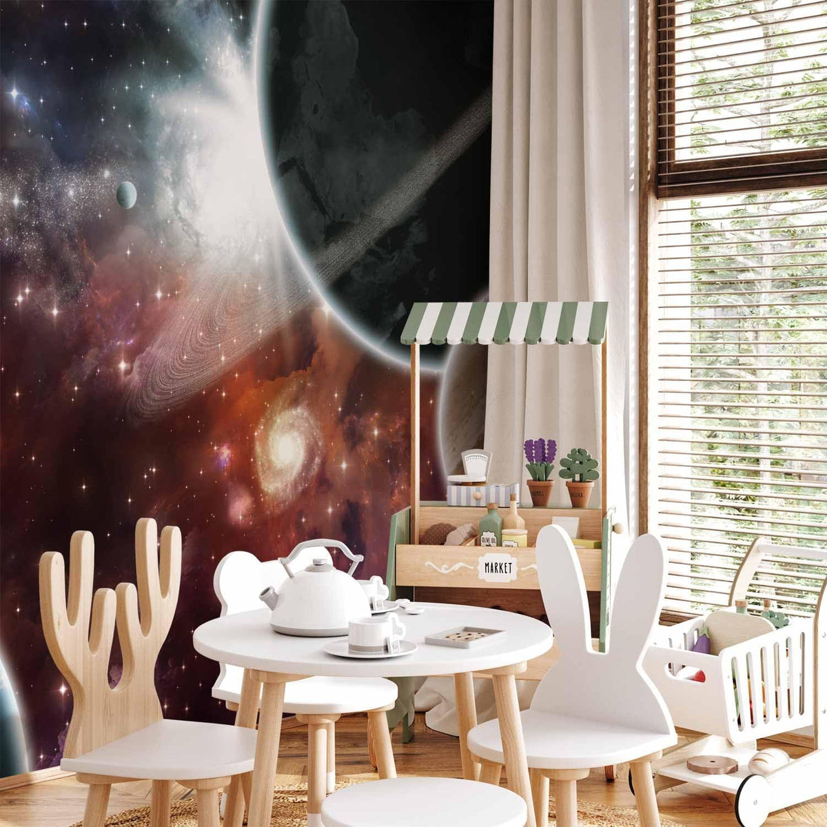 artgeist Wall Mural Cosmos Galaxy 77x55 in - Peel and Stick Self-Adhesive Wallpaper Removable Large Sticker Foil Wall Decor Print Picture Image Design 10110905-32