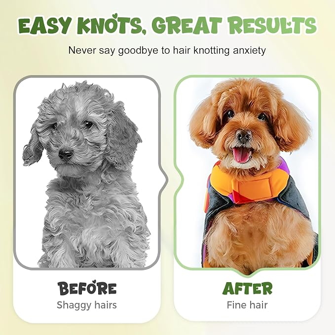 Double-Sided Pet Grooming Brush for Dogs and Cats, 2026 New Dog Deshedding Brush, Dematting Comb Removes Tangles Knots and Loose Fur, Ergonomic Pet Grooming Tool (White)