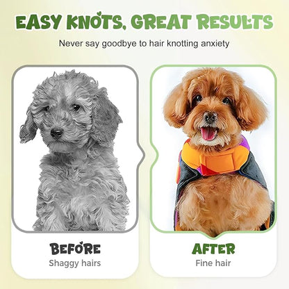 Double-Sided Pet Grooming Brush for Dogs and Cats, 2026 New Dog Deshedding Brush, Dematting Comb Removes Tangles Knots and Loose Fur, Ergonomic Pet Grooming Tool (White)