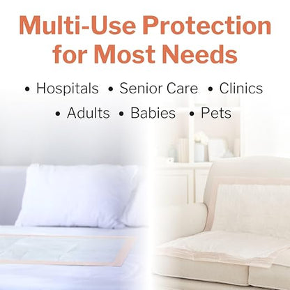 McKesson Underpads Bed Pads, Elderly, Heavy Absorbency, 36 x 36 in, 50 ct | Baby Changing, Pee Pads, Adult Incontinence Bed Pads, Chux