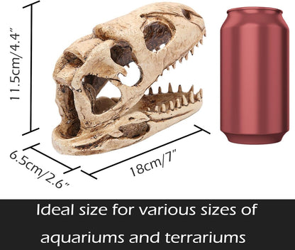 Dinosaur Animal Skull Aquarium Large Décor Cave Decorations Fish Hideout Tank Betta Tarantula Reptile Snake for Terrarium Decor Ornament Bones Halloween