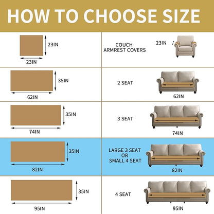 HAOMAIJIA Waterproof Couch Cover for Dogs Washable,Faux Fur Pet Couch Covers for Sofa,Soft Dog Bed Cover Non-Slip Couch Covers for 3 Cushion Couch Sofa Pet Friendly (Khaki, 35" x 82")
