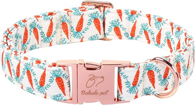 Easter Dog Collar, Cute Carrot Easter Collar for Boy Girl Dogs, Adjustable Heavy Duty Spring Holiday Dog Collars for Small Medium Large Dogs with Metal Buckle XL
