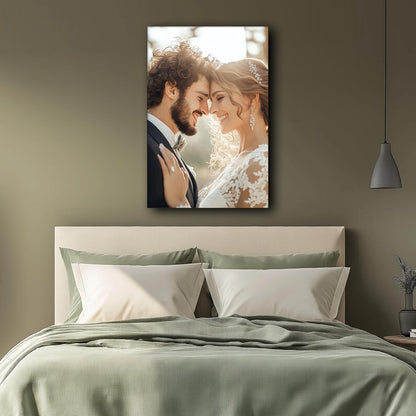 Framed Custom Canvas Wall Custom Pictures to Canvas Framed Photo Prints Wall Art Picture Canvas Customized Personalized Pictures for Couples Pet Family Kids 24x16in
