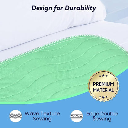 6 Pack 24” x 24” Extra Heavy Absorbency Washable Underpads Bed Pads | WaterProof Nursing Pads Incontinence, Reusable Washable Pee Pads for Dogs, Diaper Changing & Adults, Washable Puppy Pads