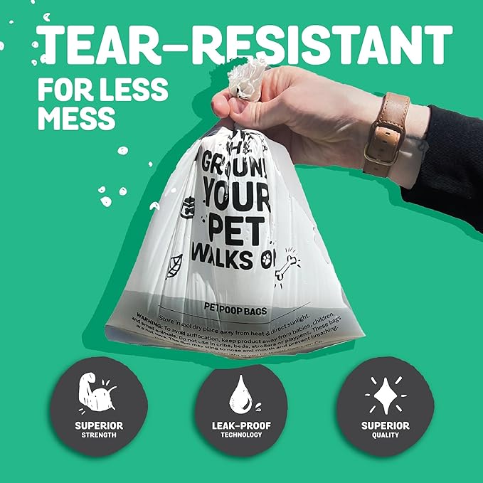 MyEcoWorld® Compostable Pet Poop Bags - Made with Corn and Other Certified Compostable Materials - 240 Bags - 16 Roll - Extra Strong - Leak Proof - Unscented - Easy to Open